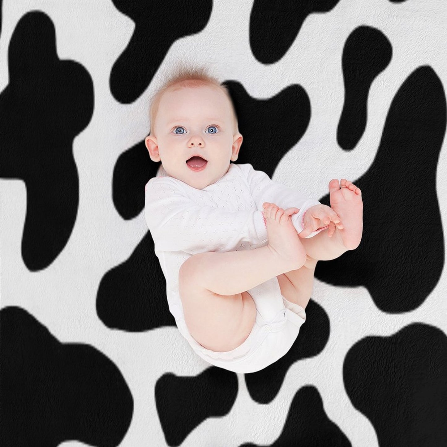 Cow Print Compact Throw Blanket