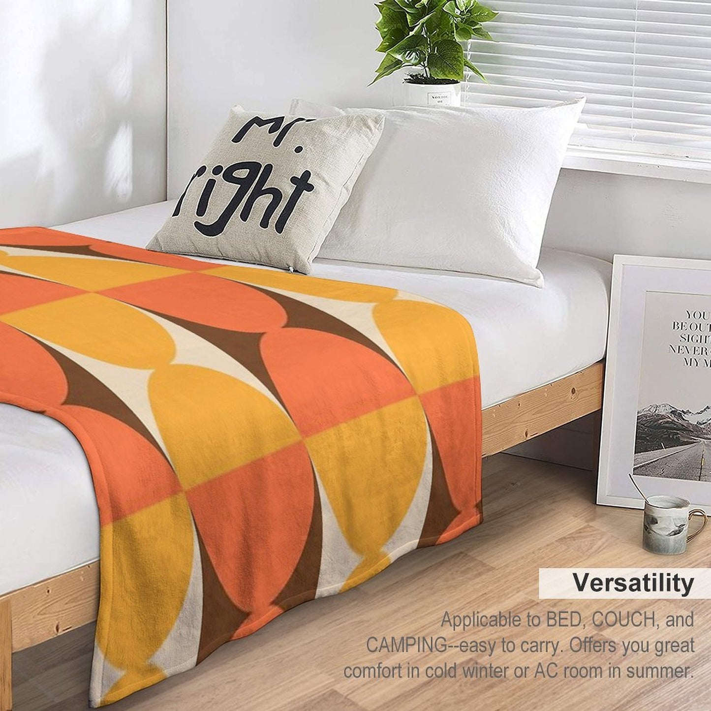 Mid Century Modern Geometric Abstract Pattern 727 Eco-conscious Throw Blanket