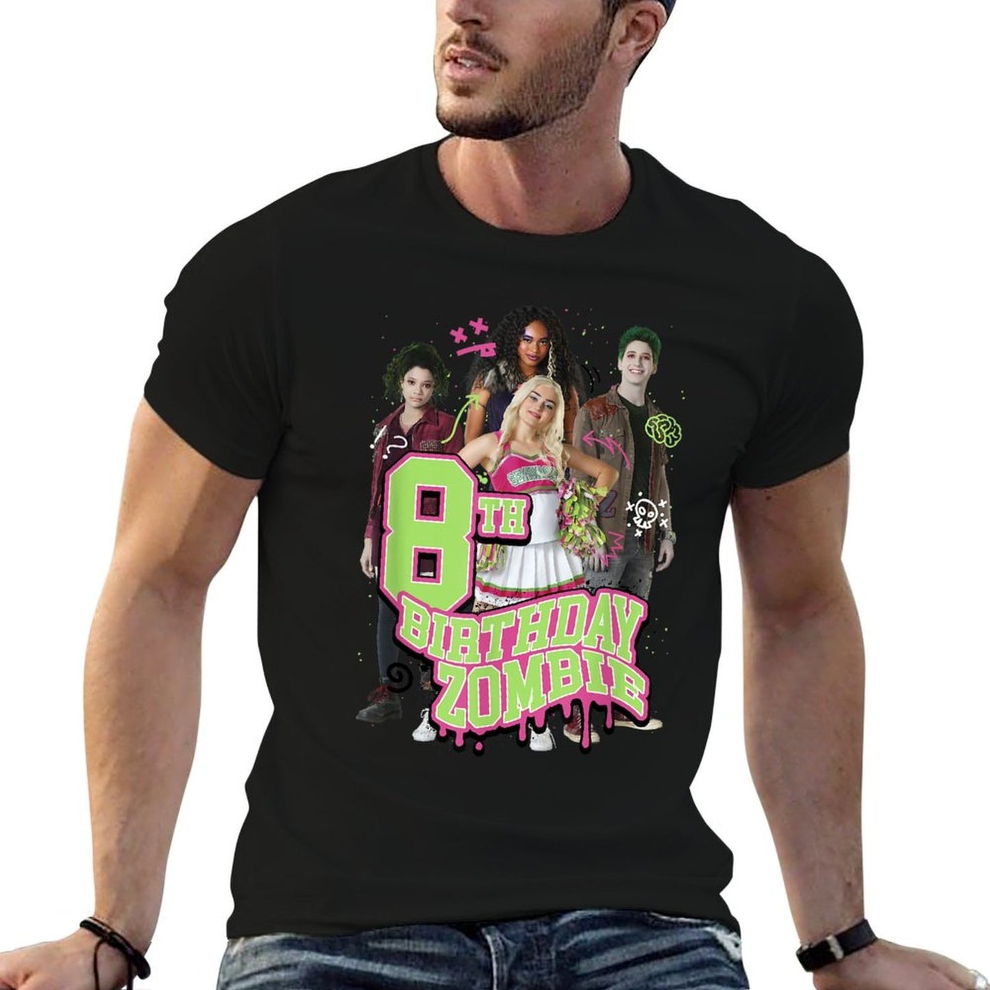 Disney Zombies 8th Birthday Zombie Group Poster Quick-drying T-Shirt