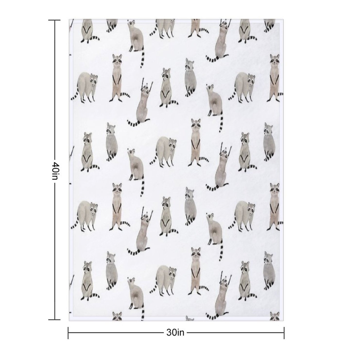 Raccoon Pattern Eco-conscious Throw Blanket