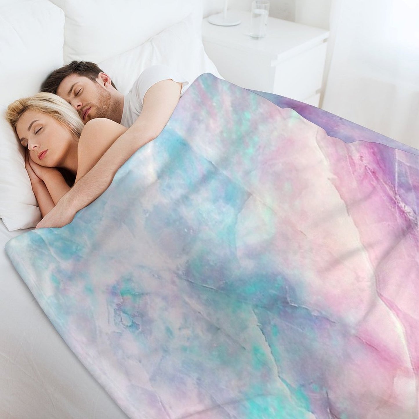 Iridescent Marble Anti-pilling Throw Blanket