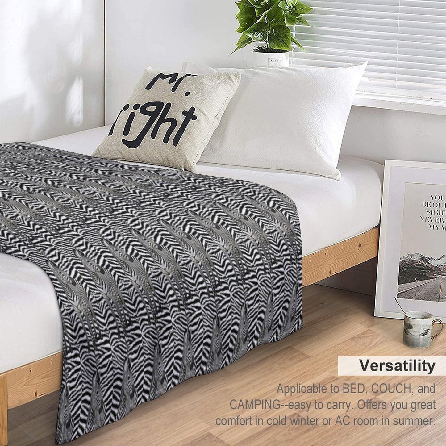 Zebra Stripes Shrink-resistant Throw Blanket