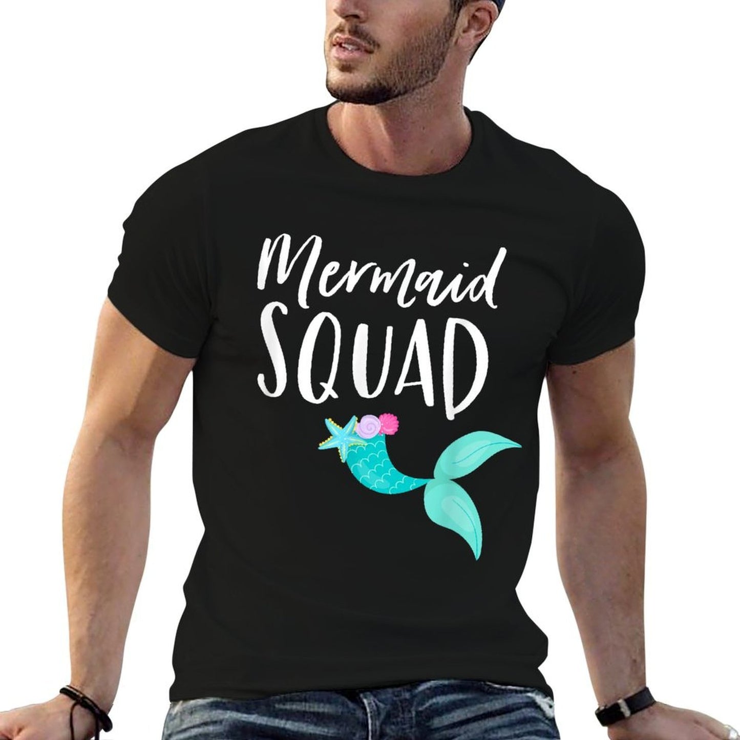 Mermaid Squad Birthday Squad for Party Mom Mama Girl Graphic-printed T-Shirt
