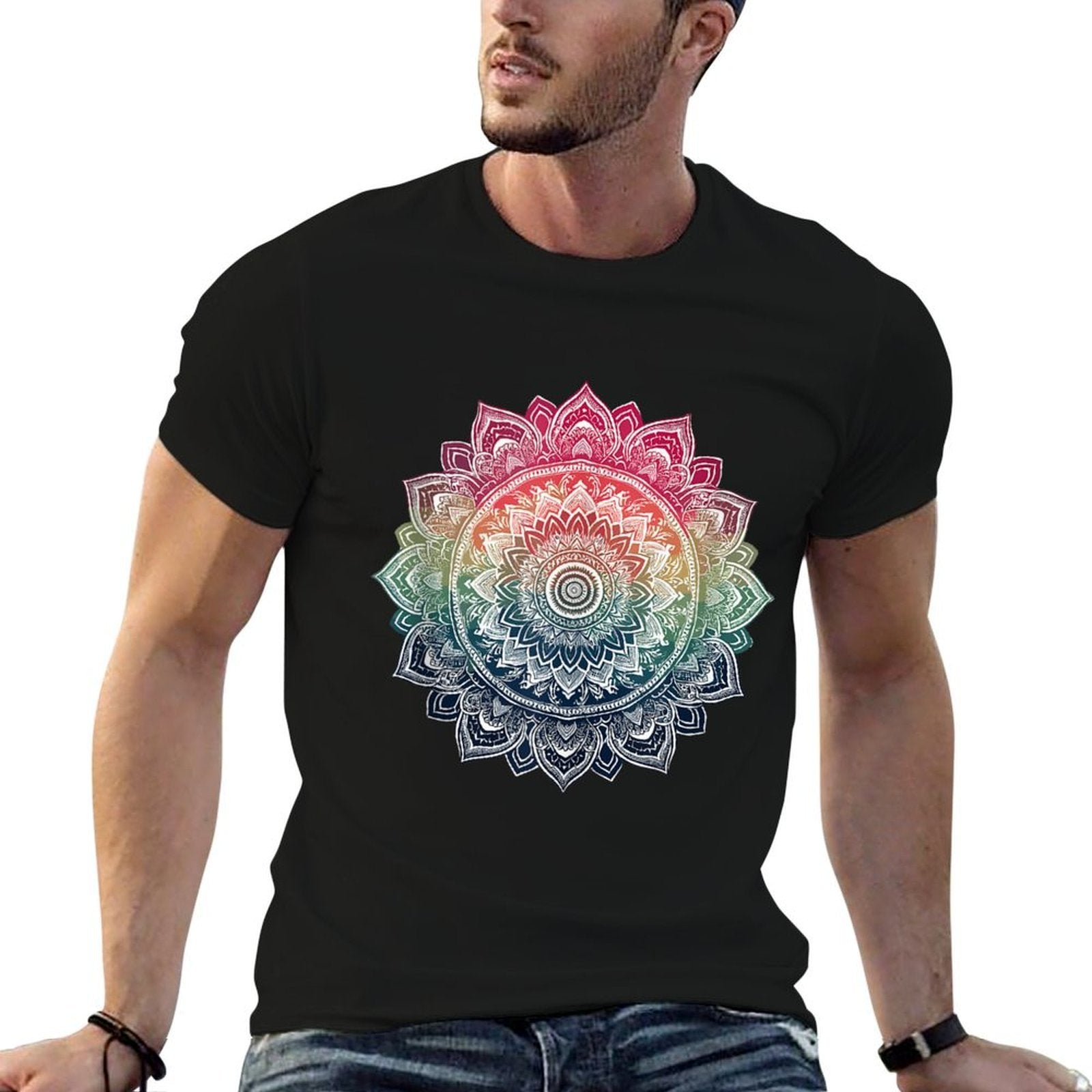 Curse Word Mandala Graphics T for Women Yoga Lover  Wrinkle-resistant T-Shirt