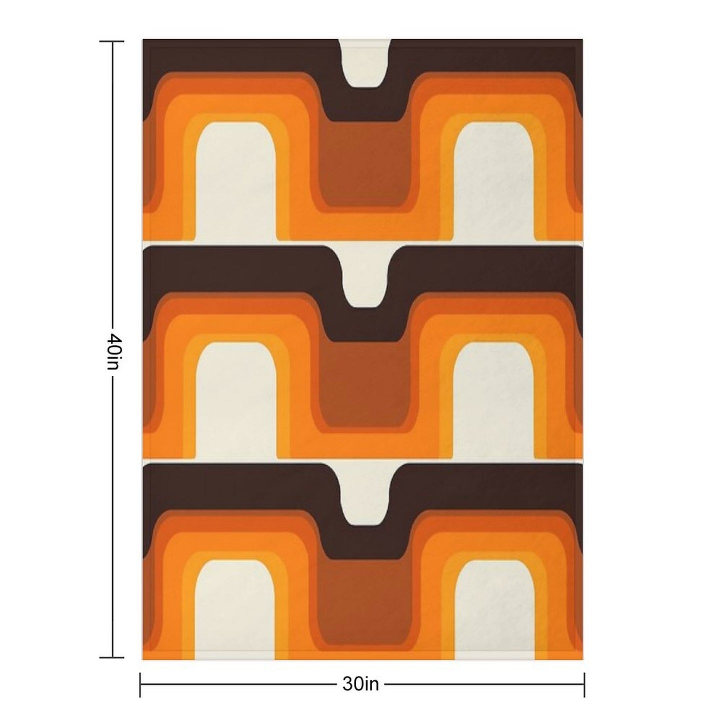 Mid-Century Modern Meets 1970s Orange Velvety-soft Throw Blanket