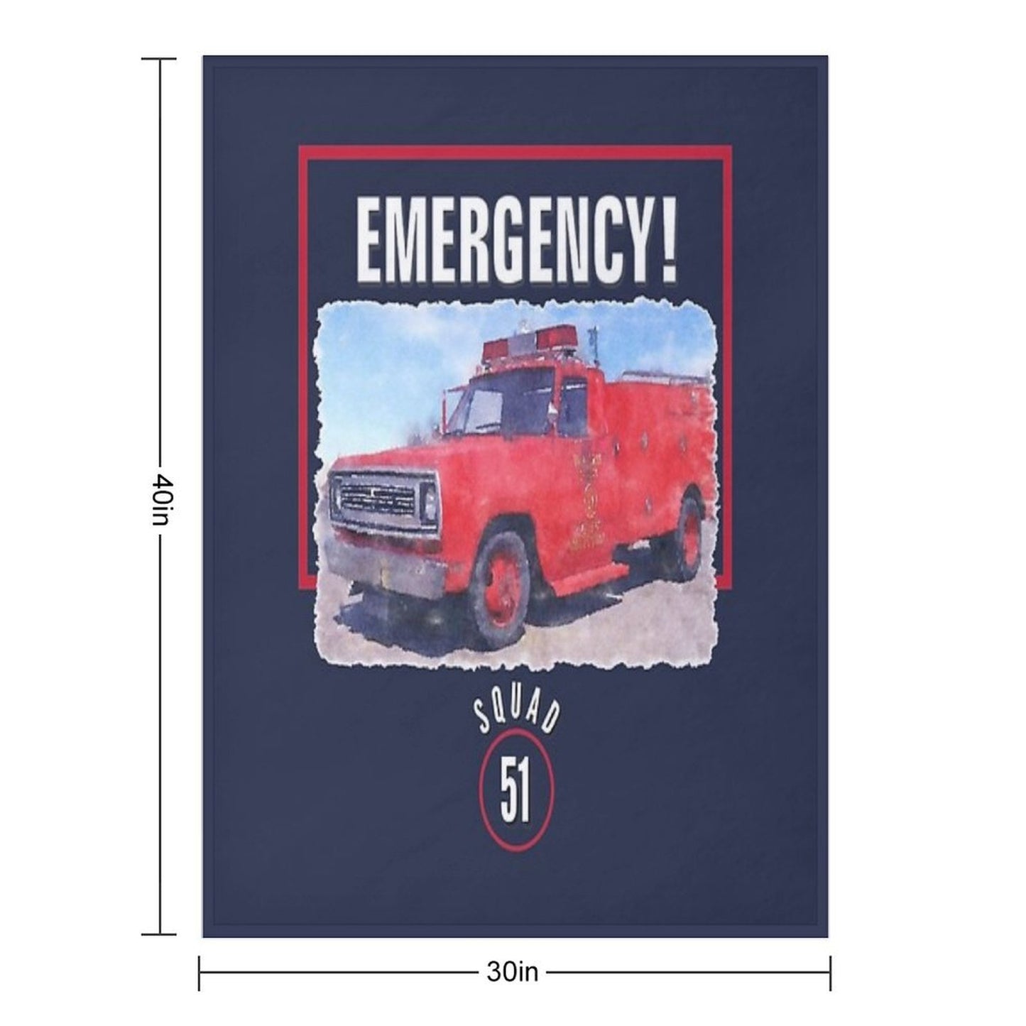 Emergency Squad 51 Truck Quick-dry Throw Blanket