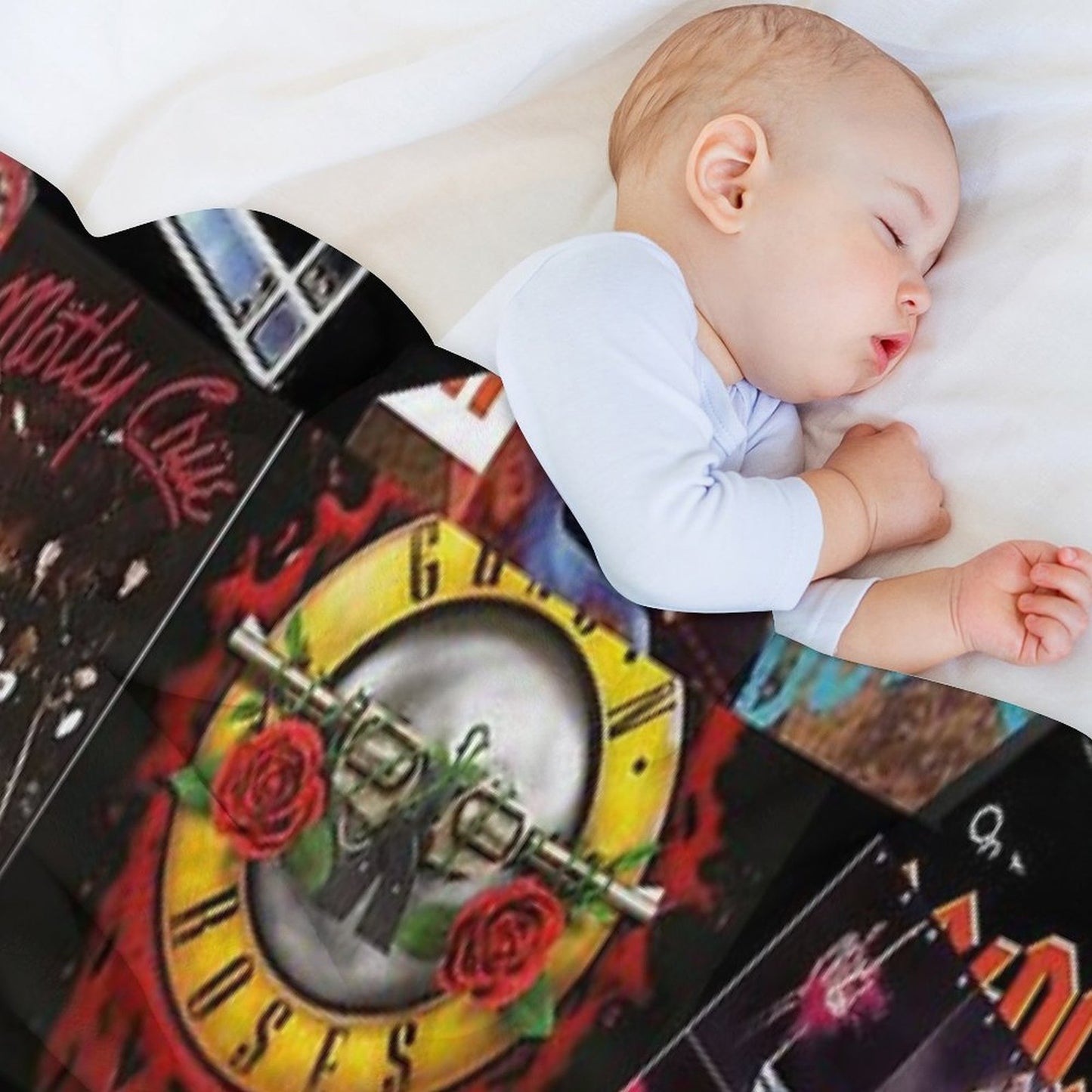 1980s Rock Bands Collage Multi-functional Throw Blanket