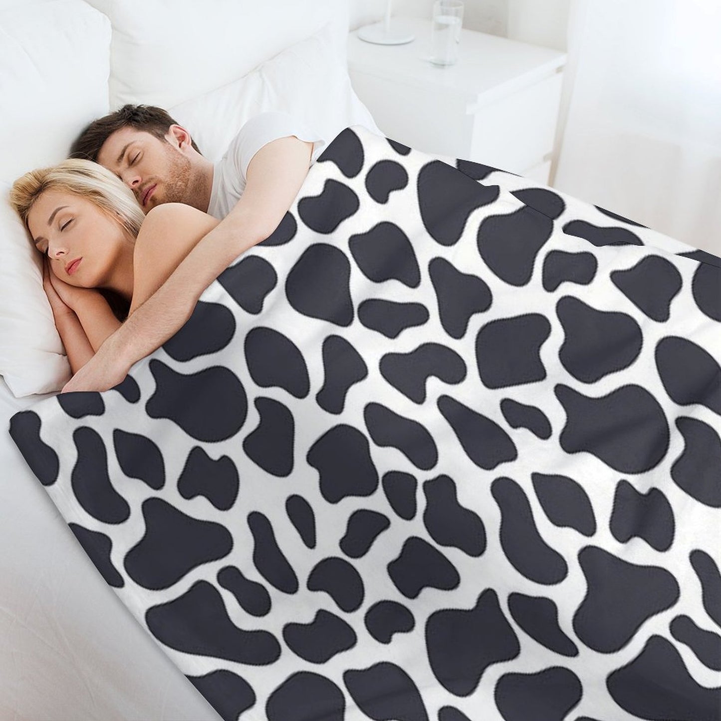 Simple Cow Like Pattern in Dark Slate Color Durable Throw Blanket