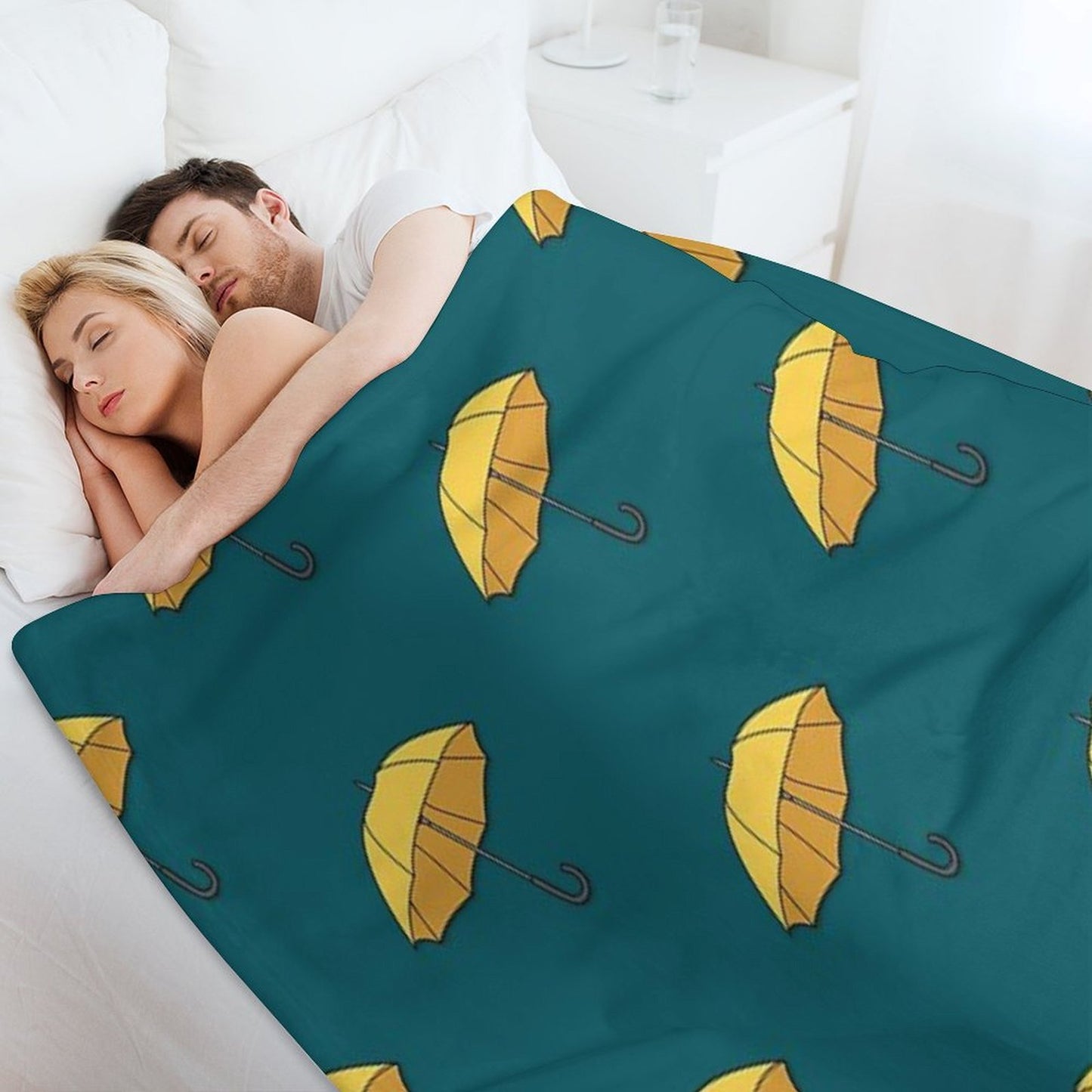 Yellow Umbrella Comfort Throw Blanket