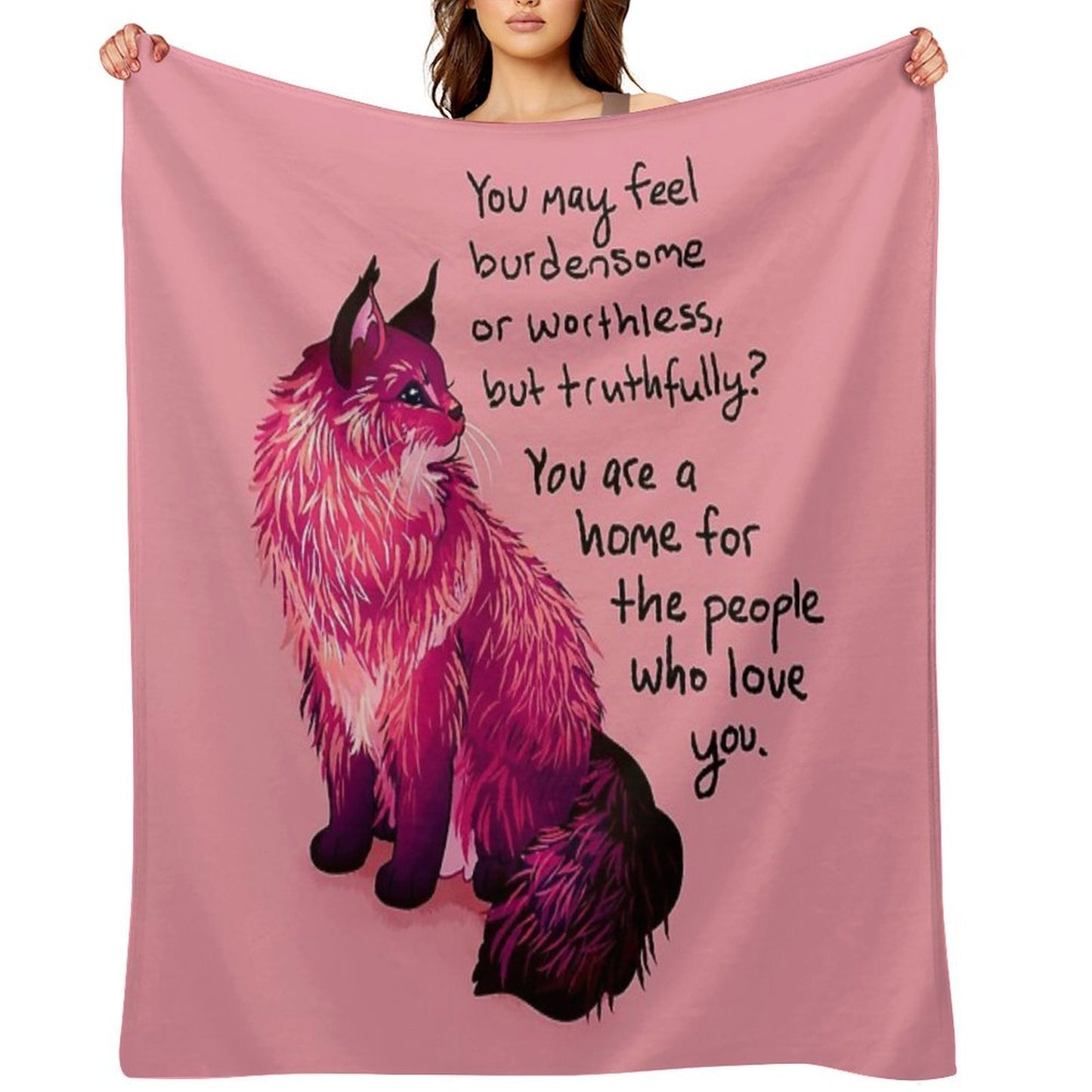 You Are A Home for The People Who Love You Norwegian Forest Cat Velvety-soft Throw Blanket