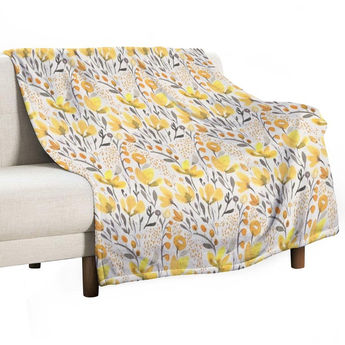 Yellow Field All-season Throw Blanket