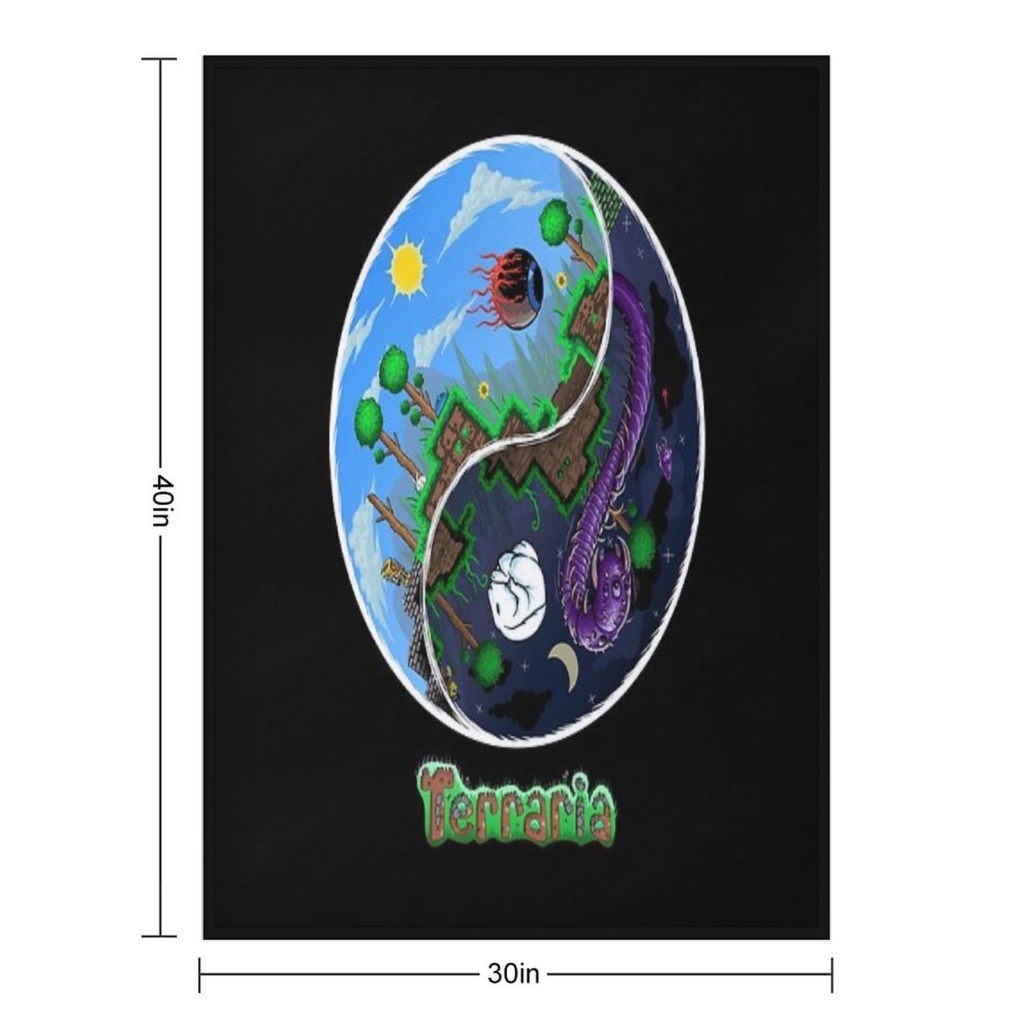 Terraria Game Night And Day Horror Design Durable Throw Blanket