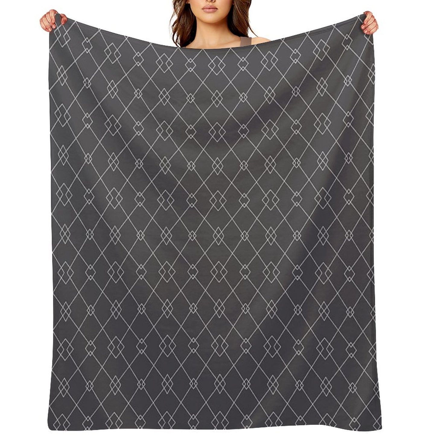 Geometric Pattern Zig Zag Grey 2 Premium Throw Blanket