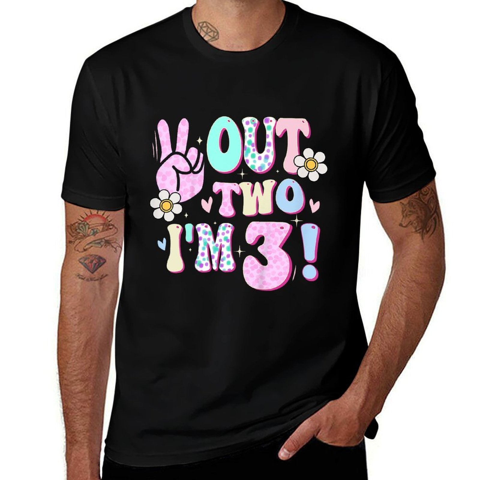 Kids Peace Out Two I'm 3 Three Year Old Girl 3rd Birthday  Affordable Price T-Shirt