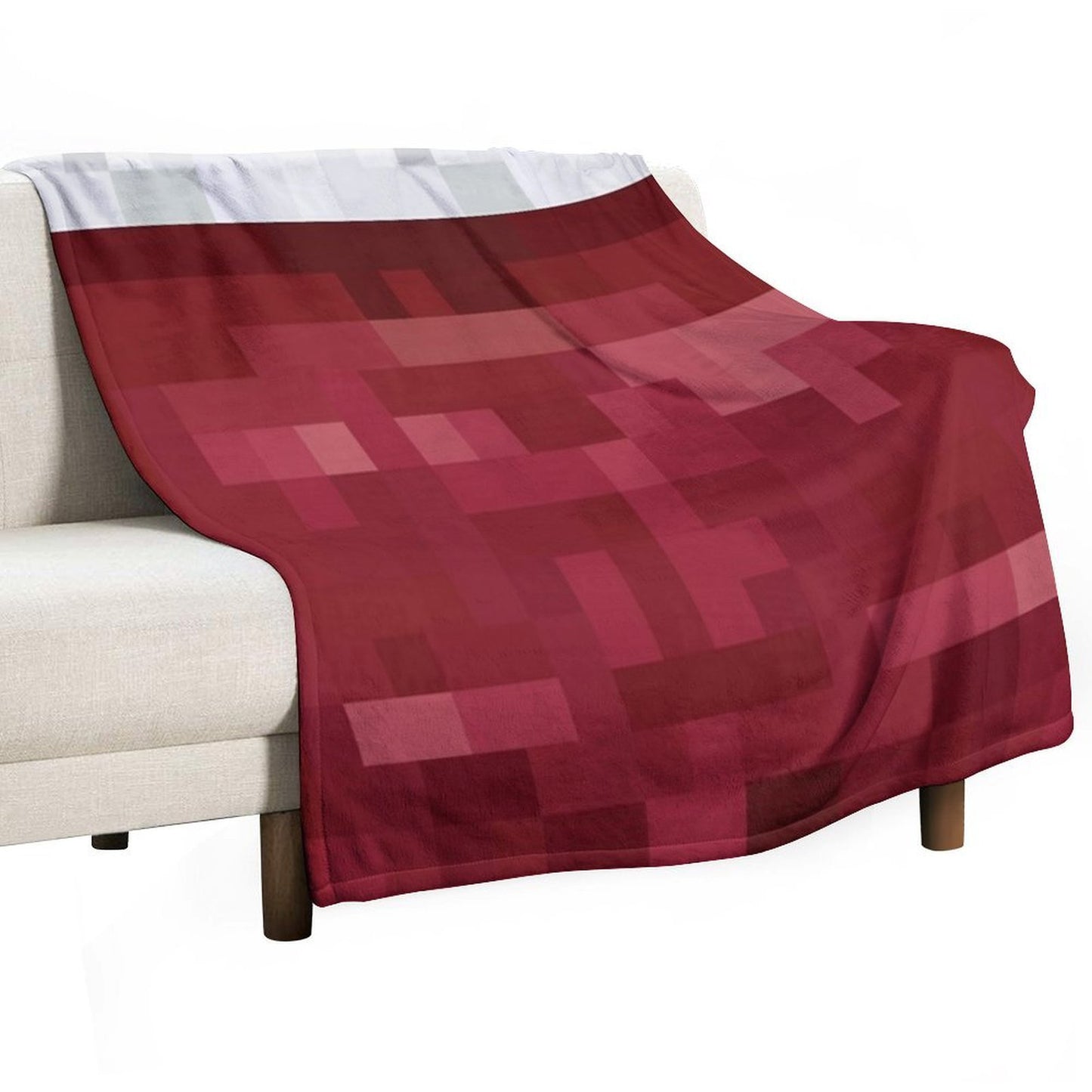 Red And White Pixel Design Compact Throw Blanket