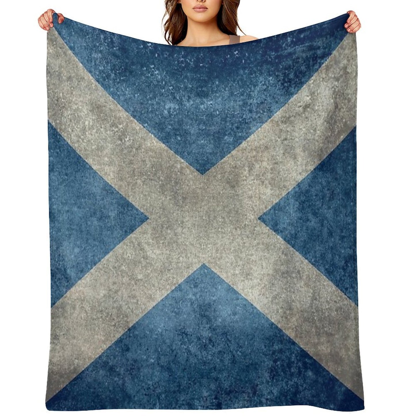 Flag of Scotland - Grungy Vintage Version Versatility Throw Blanket