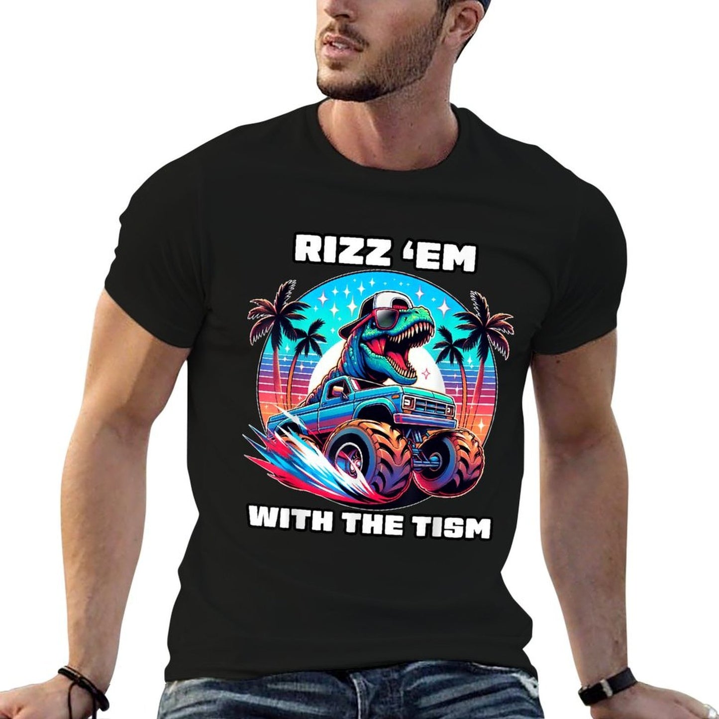 Rizz Em With The Tism Autism Awareness Funny Meme Boys Girls Moisture-wicking T-Shirt