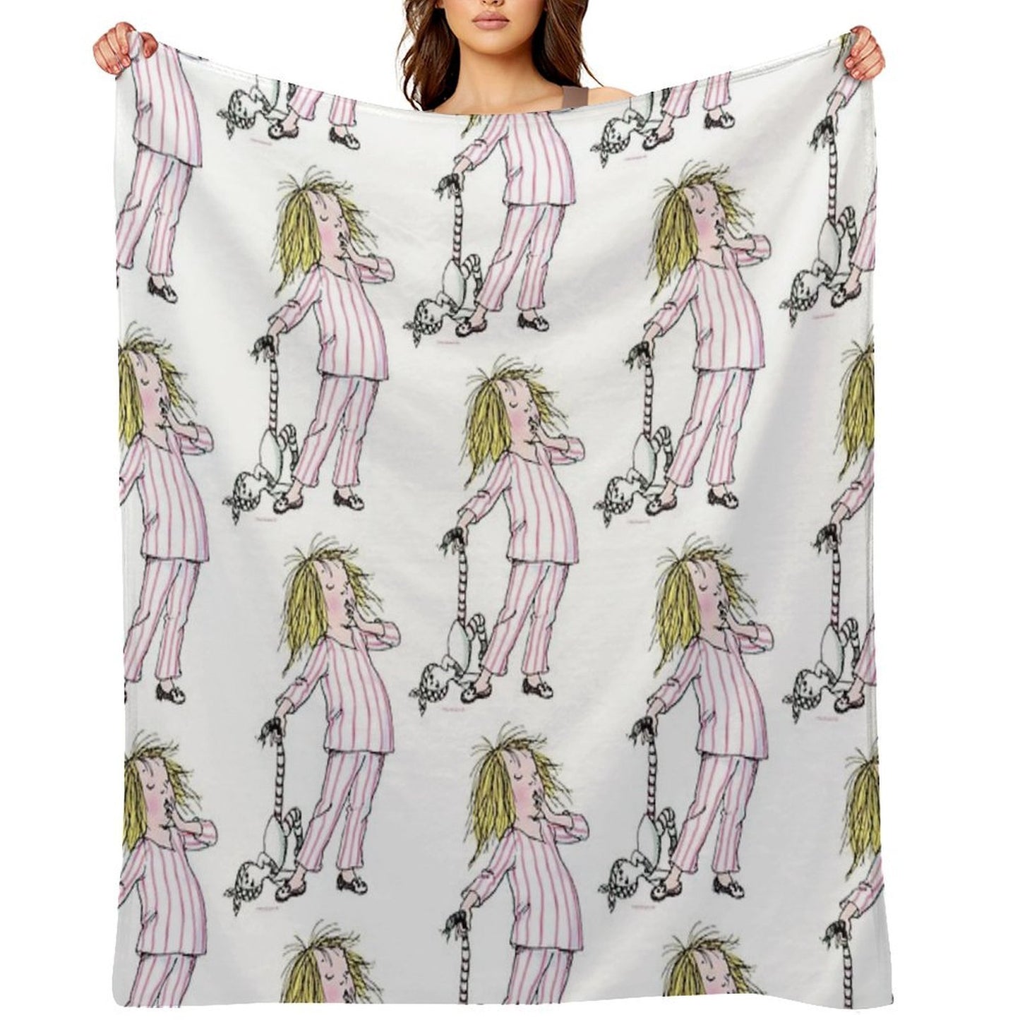 Yawning Eloise in Her Pajamas Eco-conscious Throw Blanket