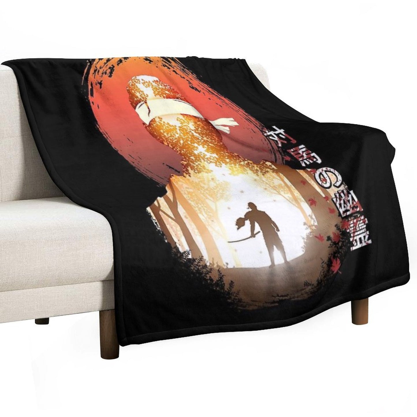 Tsushima Warrior Easy Care Throw Blanket