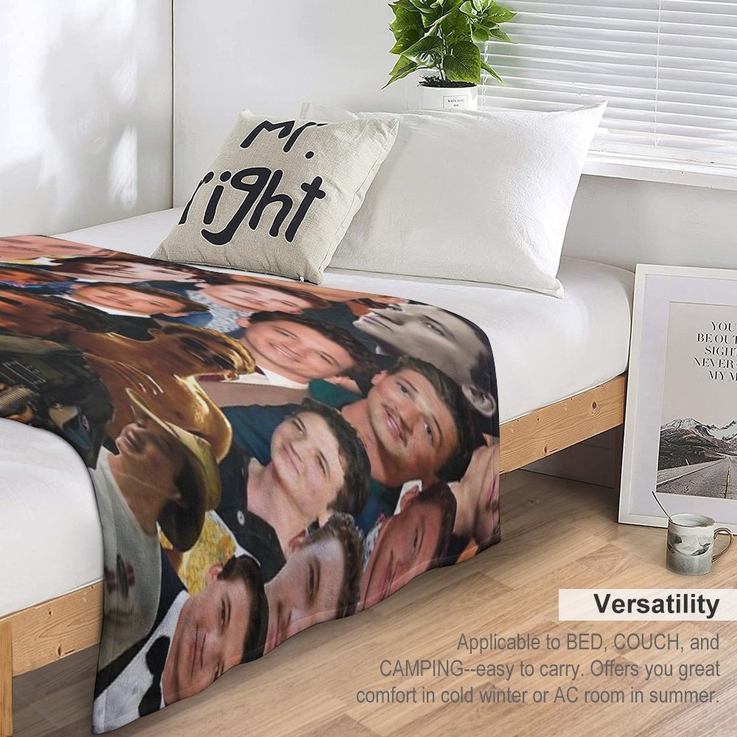 Miles Teller Photo Collage Versatility Throw Blanket
