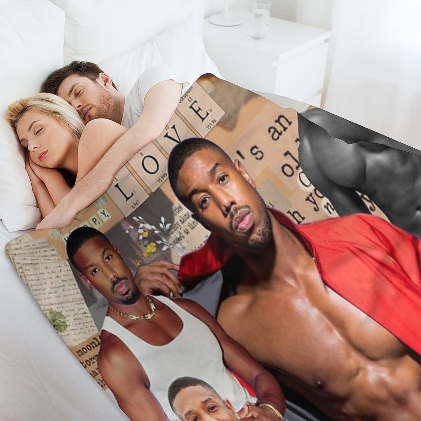 Michael B. Jordan Photo Collage Comfort Throw Blanket