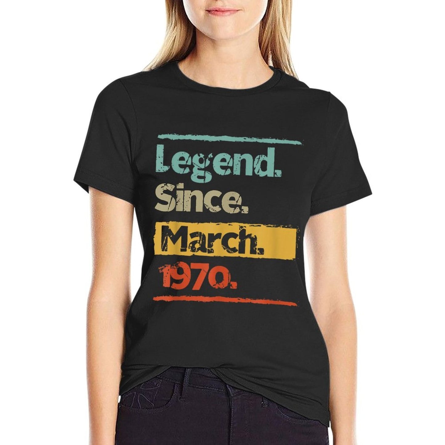 Vintage Retro Legend Since March 1970 50th Birthday Gift Affordable Price T-Shirt