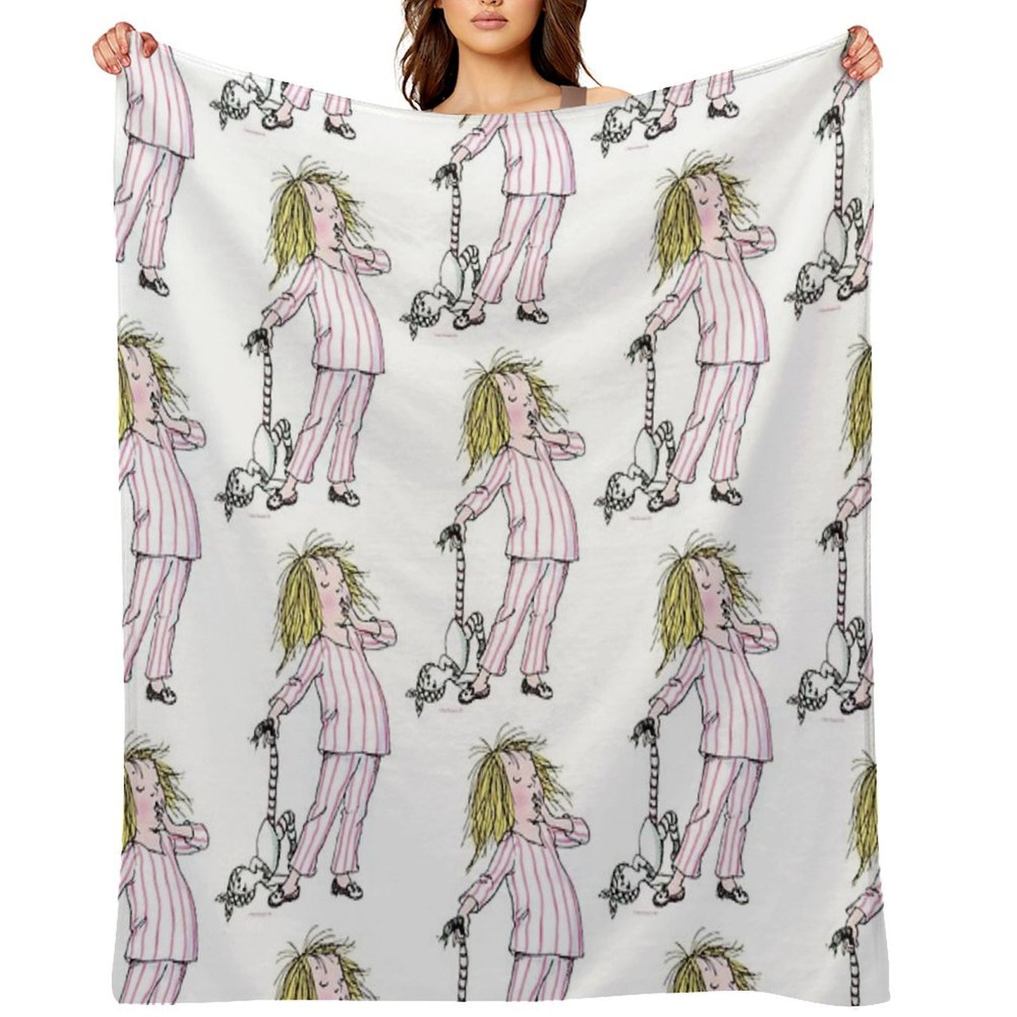 Yawning Eloise in Her Pajamas Eco-conscious Throw Blanket