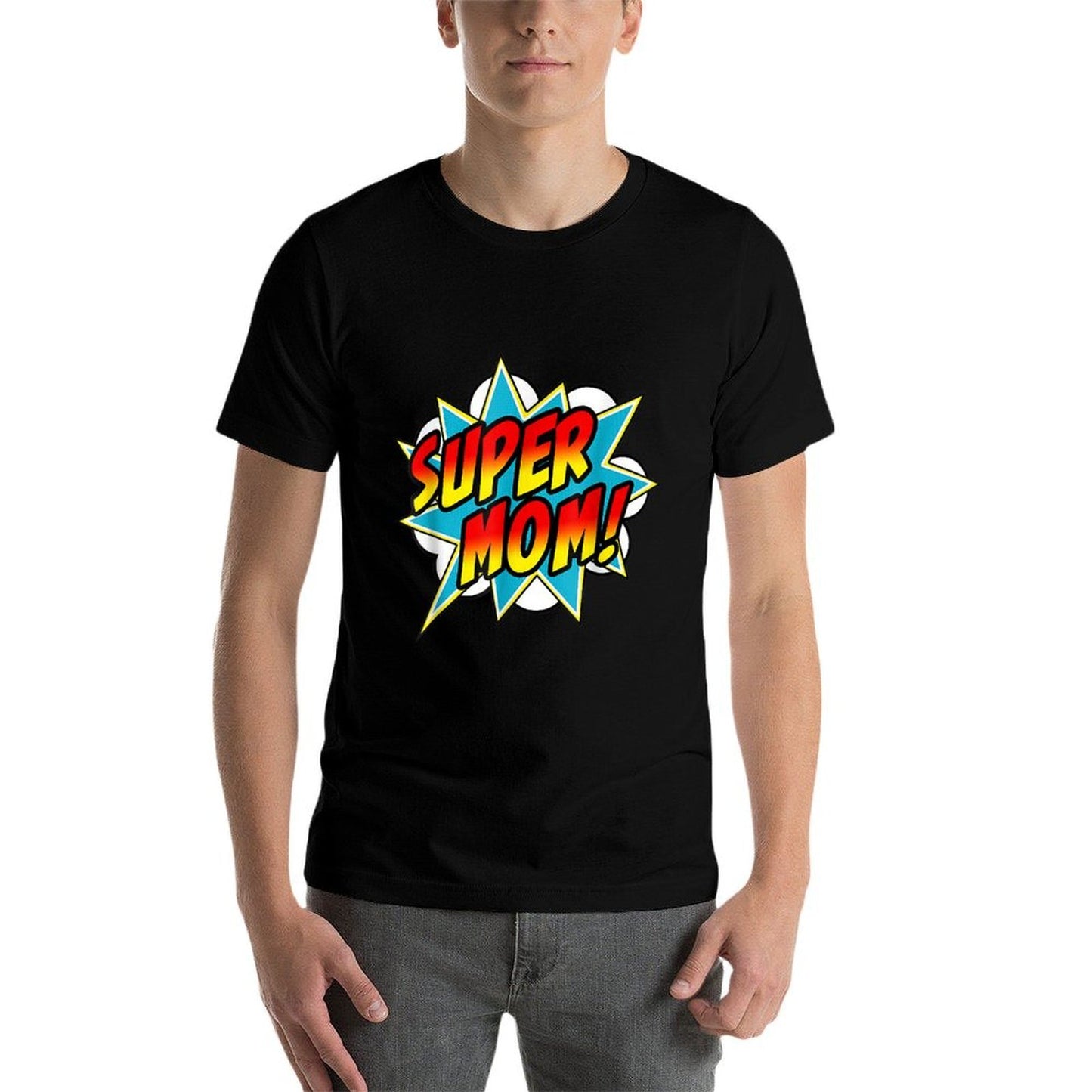 Super Mom Comic Book Superhero Mothers Day Funny Tagless Design T-Shirt