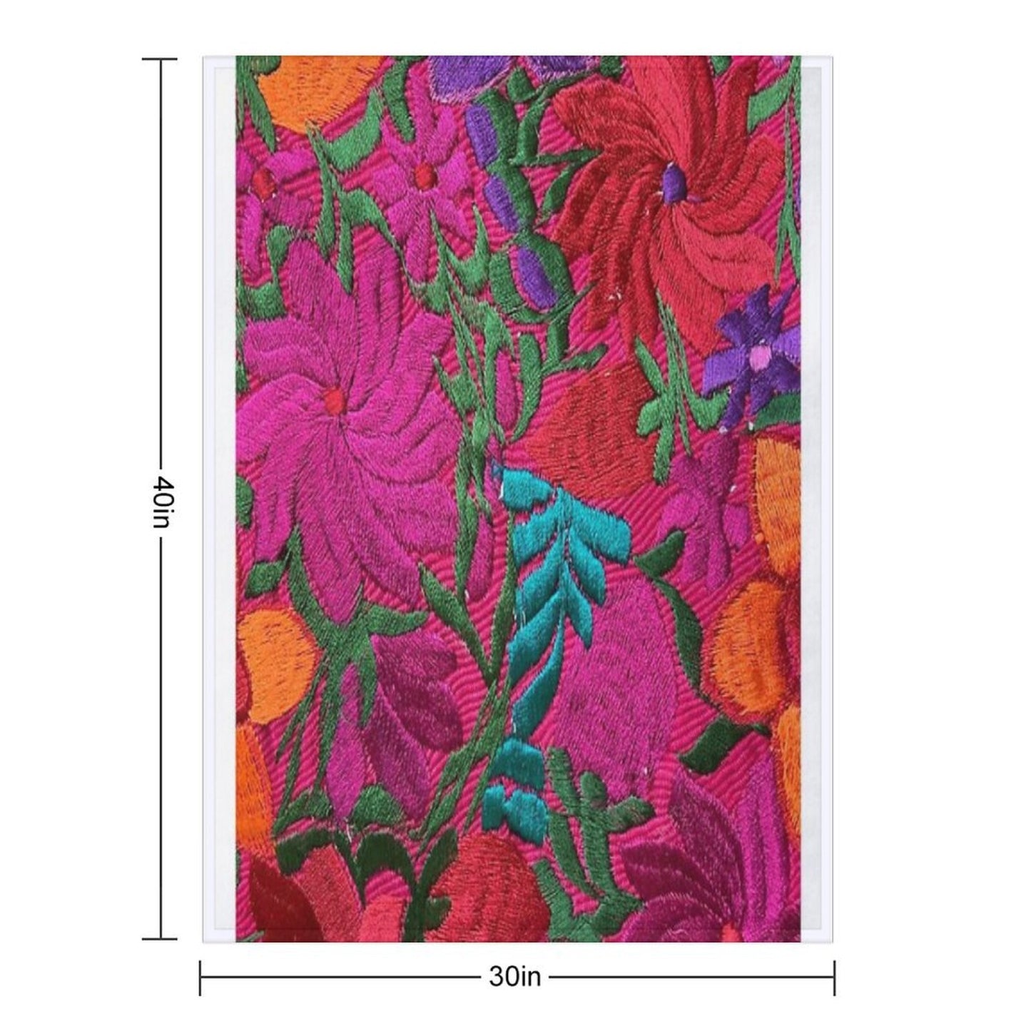 Mexican Embroidered Comfort Throw Blanket