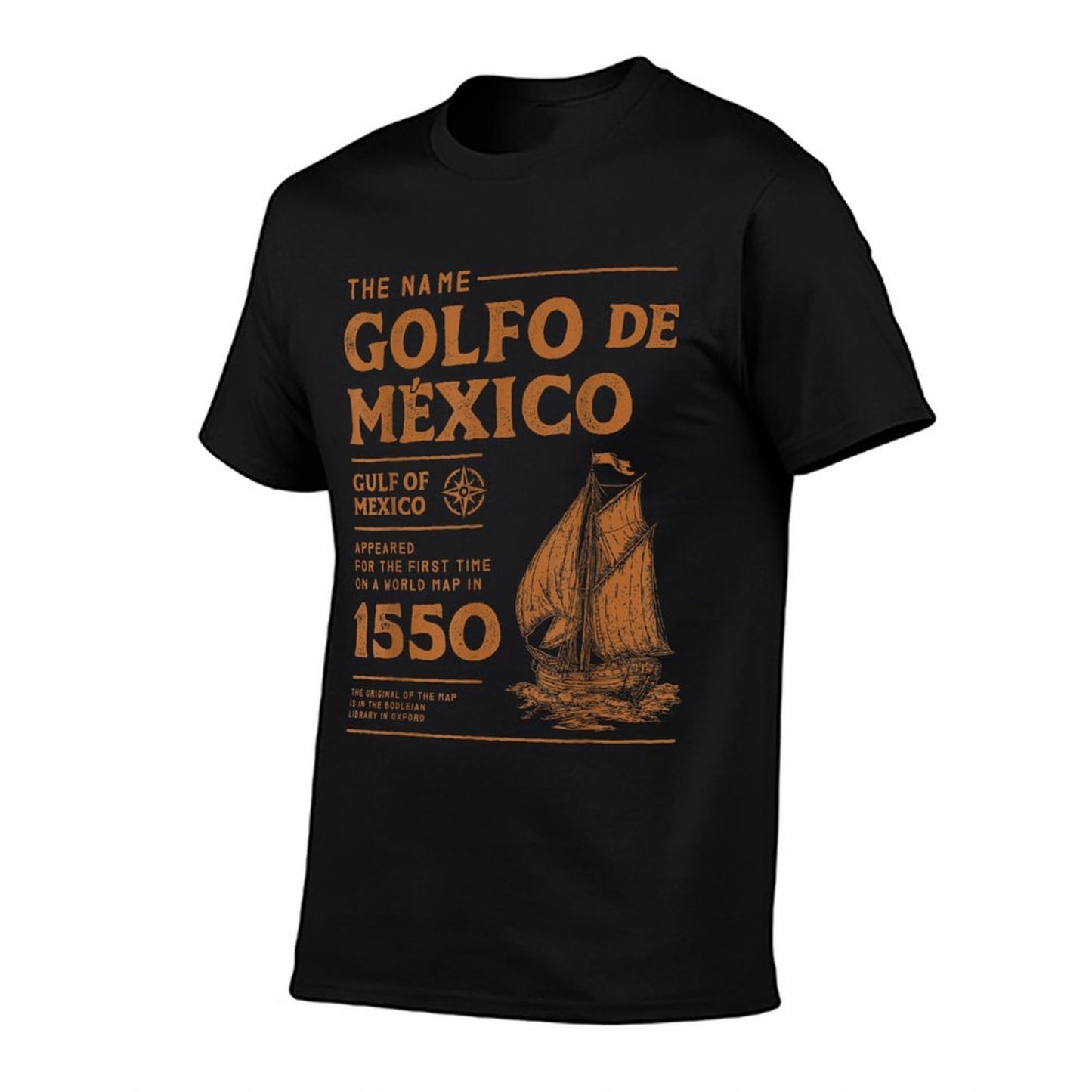 Gulf of Mexico First Map Since 1550 Ribbed Collar T-Shirt