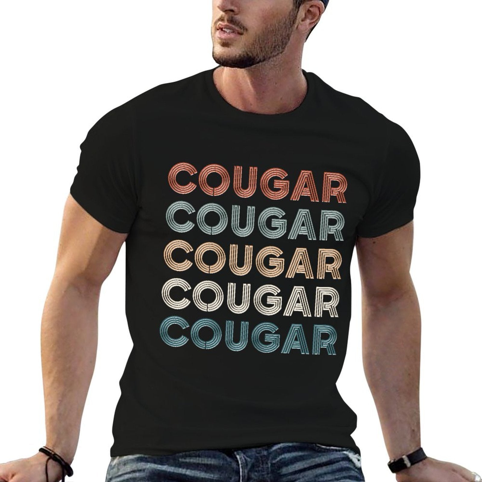 Vintage Design T Gift For Wife Or Cougar Mom  Durable T-Shirt