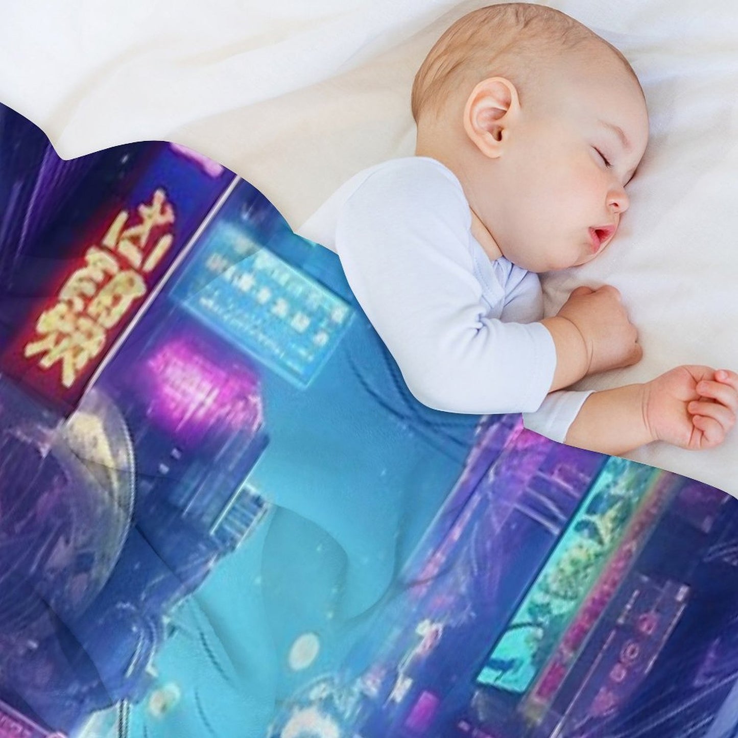 Cyberpunk Tokyo Dreamscape Velvety-soft Throw Blanket