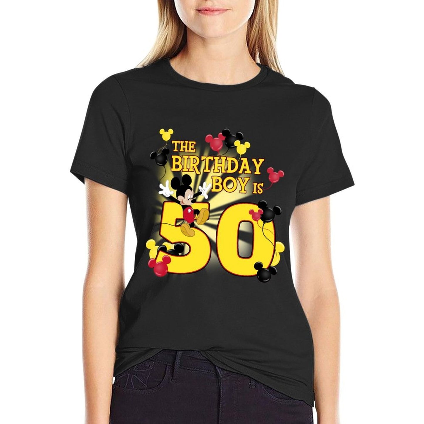 Disney Mickey And Friends Mickey 50th Birthday Boy Quick-drying T-Shirt
