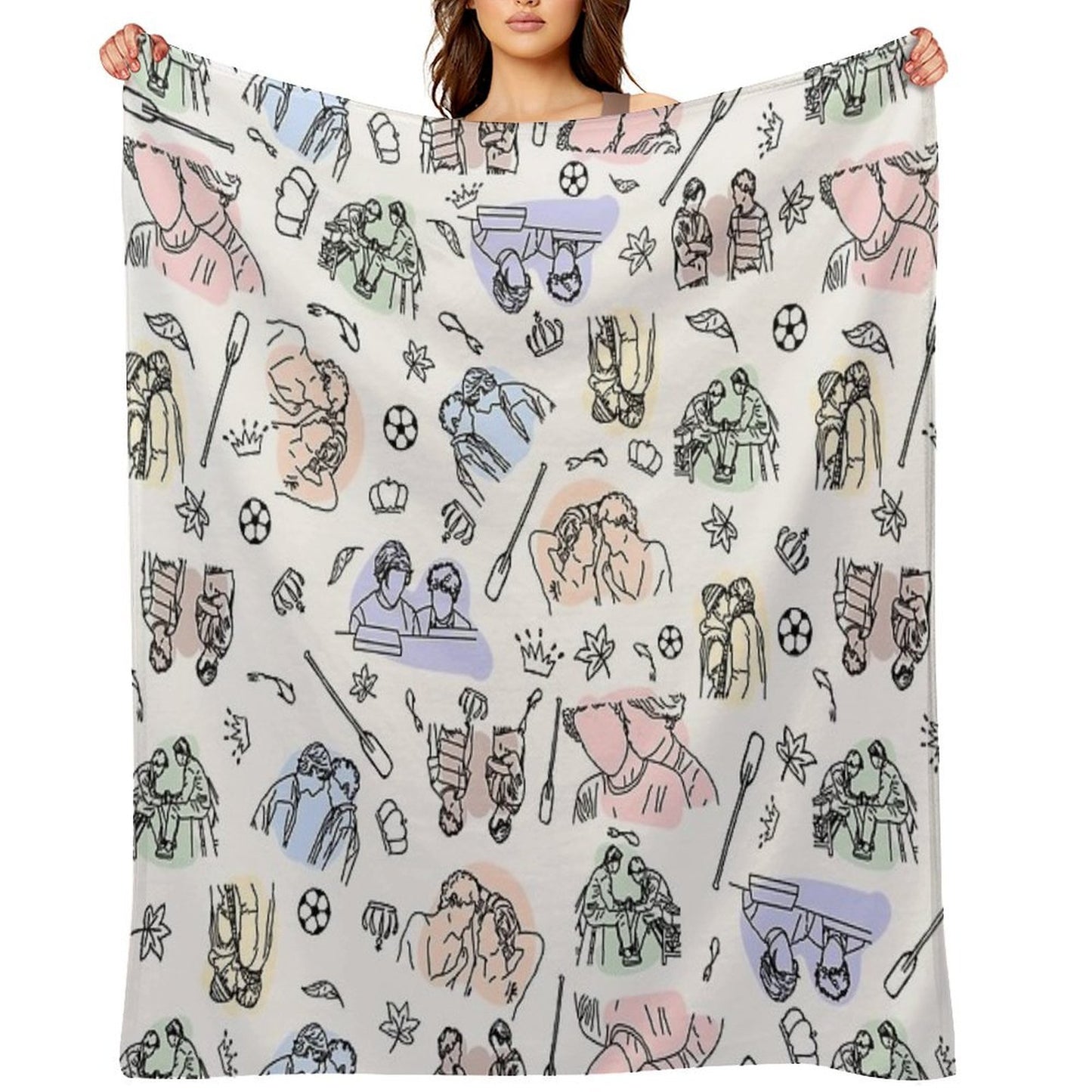 Young Royals Minimal Machine-washable Throw Blanket