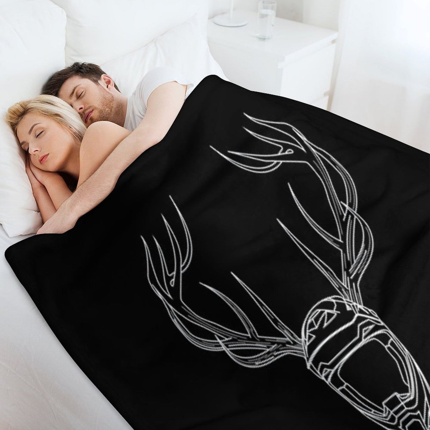 Mx Stag Head Sustainable Throw Blanket
