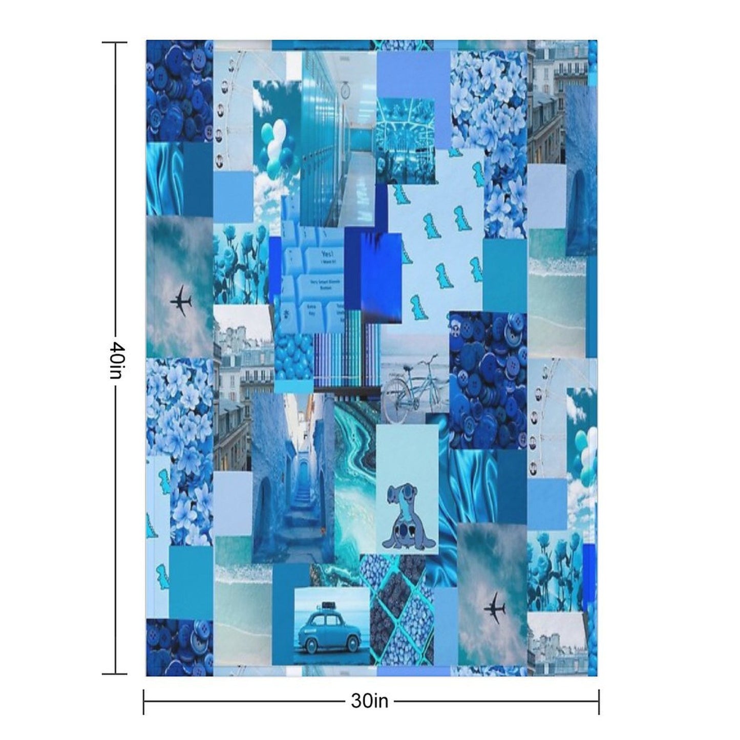 Blue Aesthetic Premium Throw Blanket