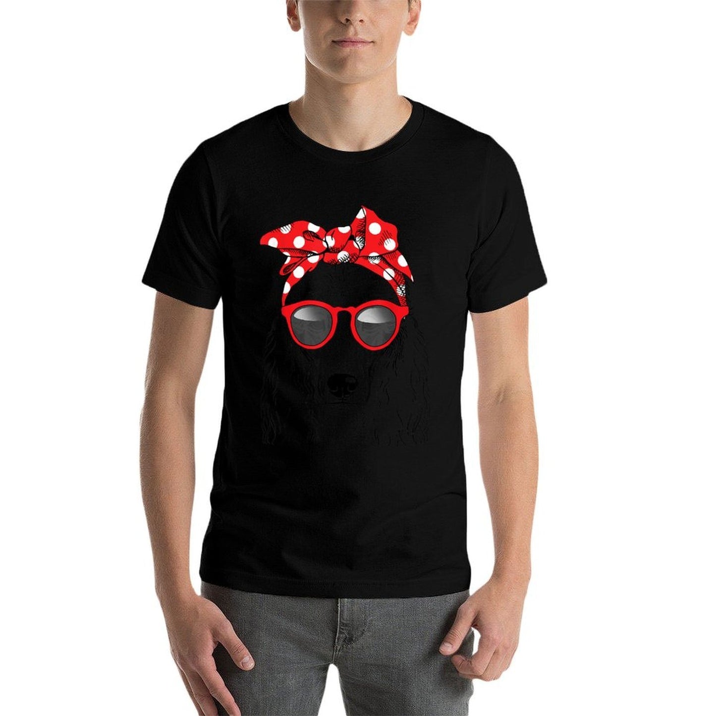 Poodle Dog Mom Bandana Sunglasses Mothers Day Men Women Easy-care T-Shirt