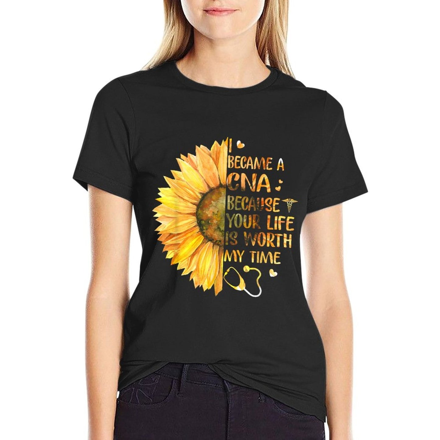 I Became A CNA Because Your Life Is Worth My Time Tshirt Moisture-wicking T-Shirt