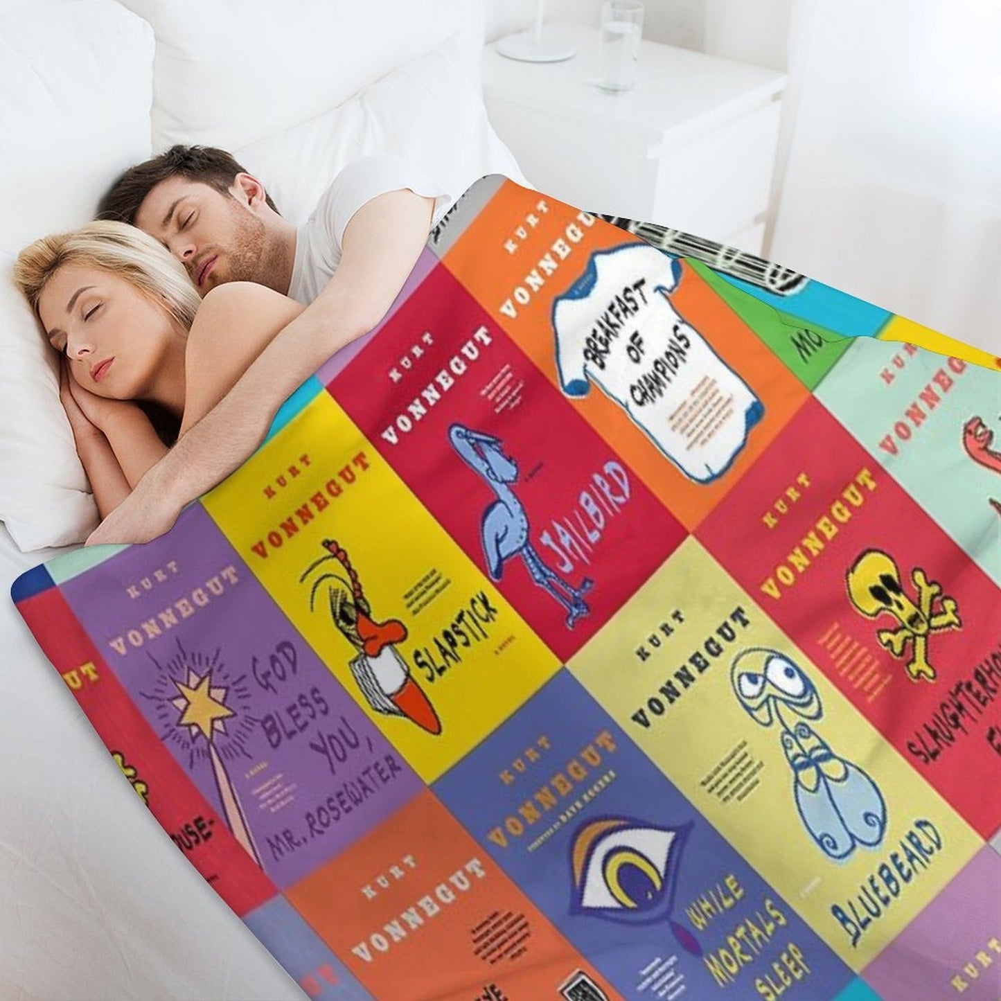 The Works of Kurt Vonnegut Travel-friendly Throw Blanket