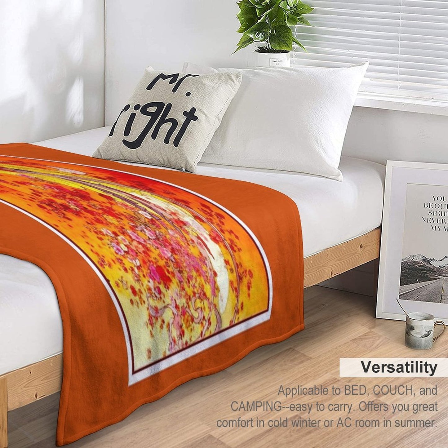 JAPANESE GEISHA PLAYING FLUTE Vintage Tourism Print All-season Throw Blanket