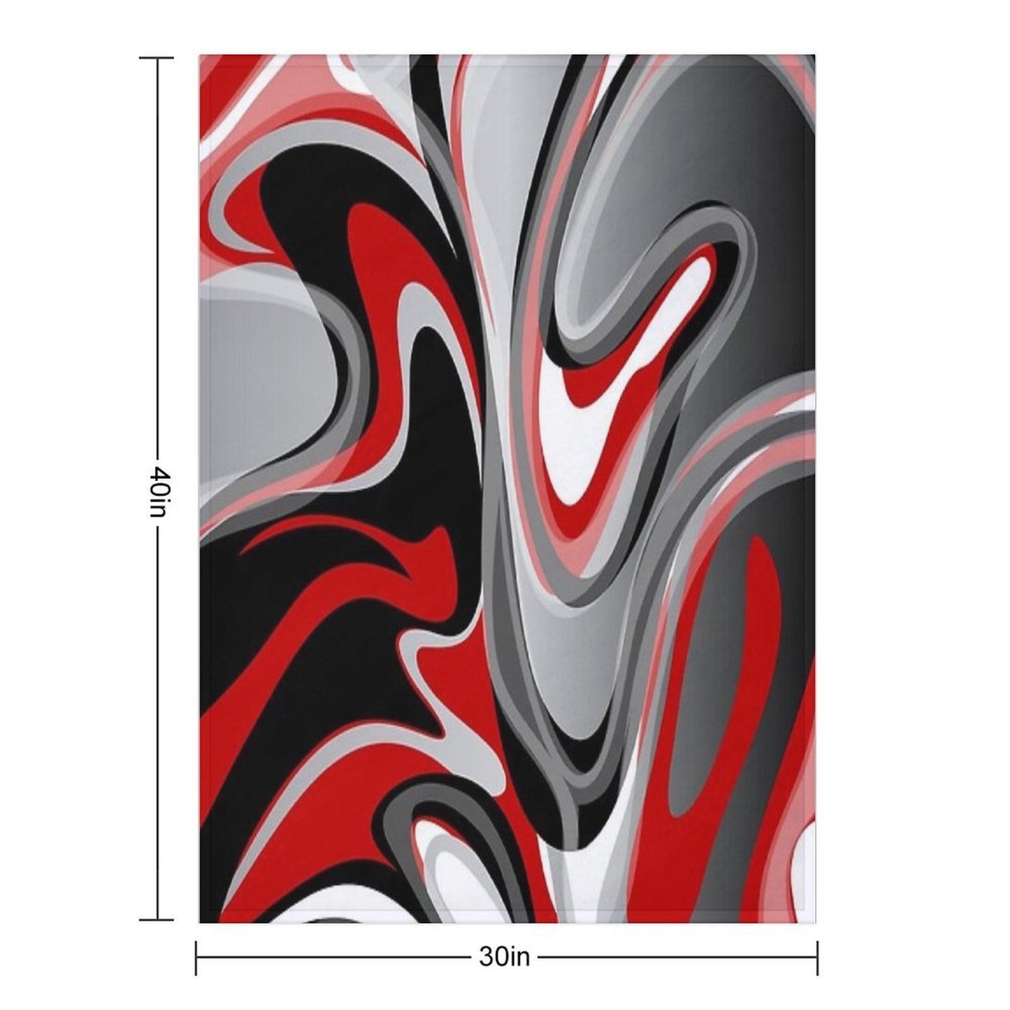 Liquify - Red, Gray, Black, White Eco-conscious Throw Blanket