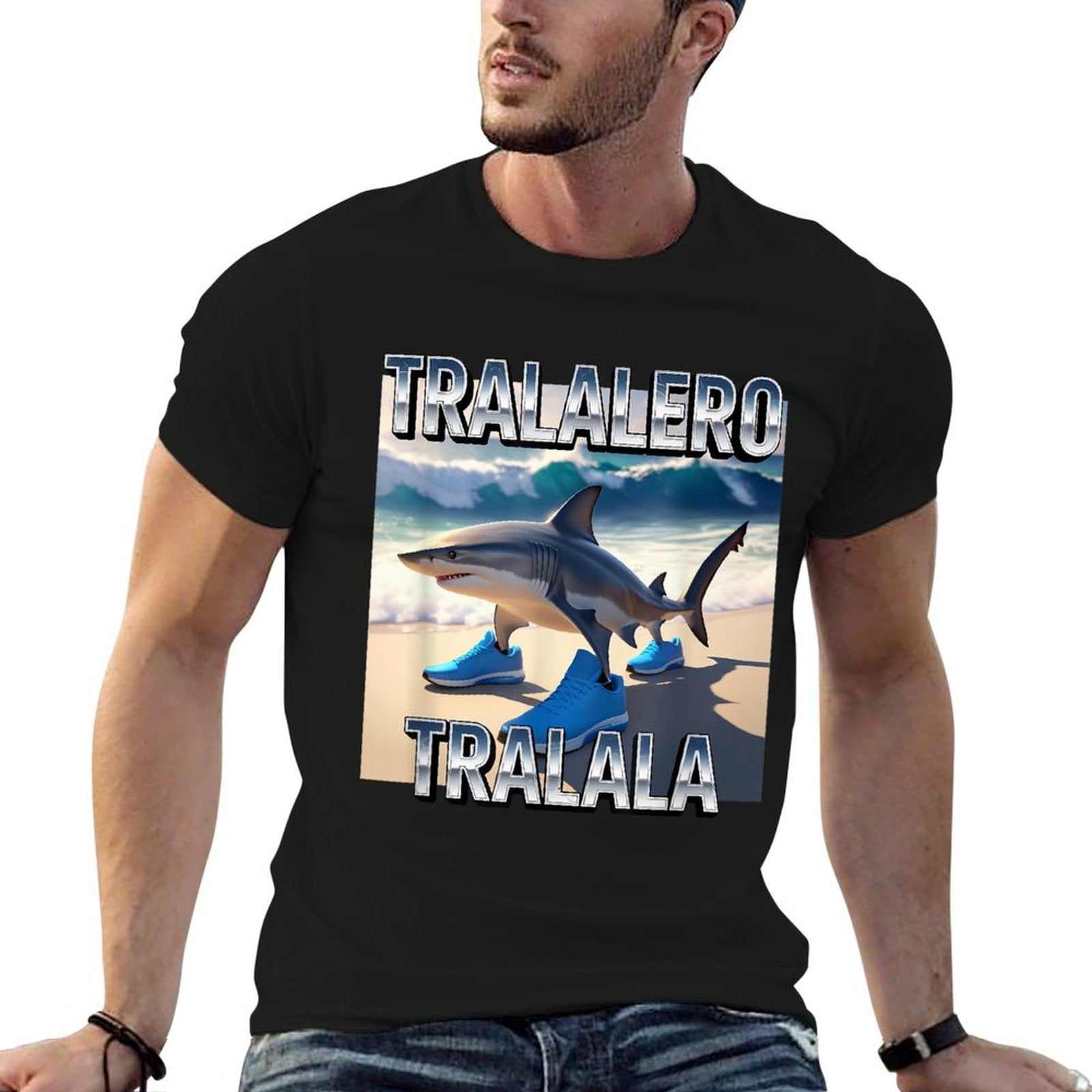 Tralalero Tralala Shark Meme, Funny Italian Brainrot Meme  Eco-friendly Material T-Shirt