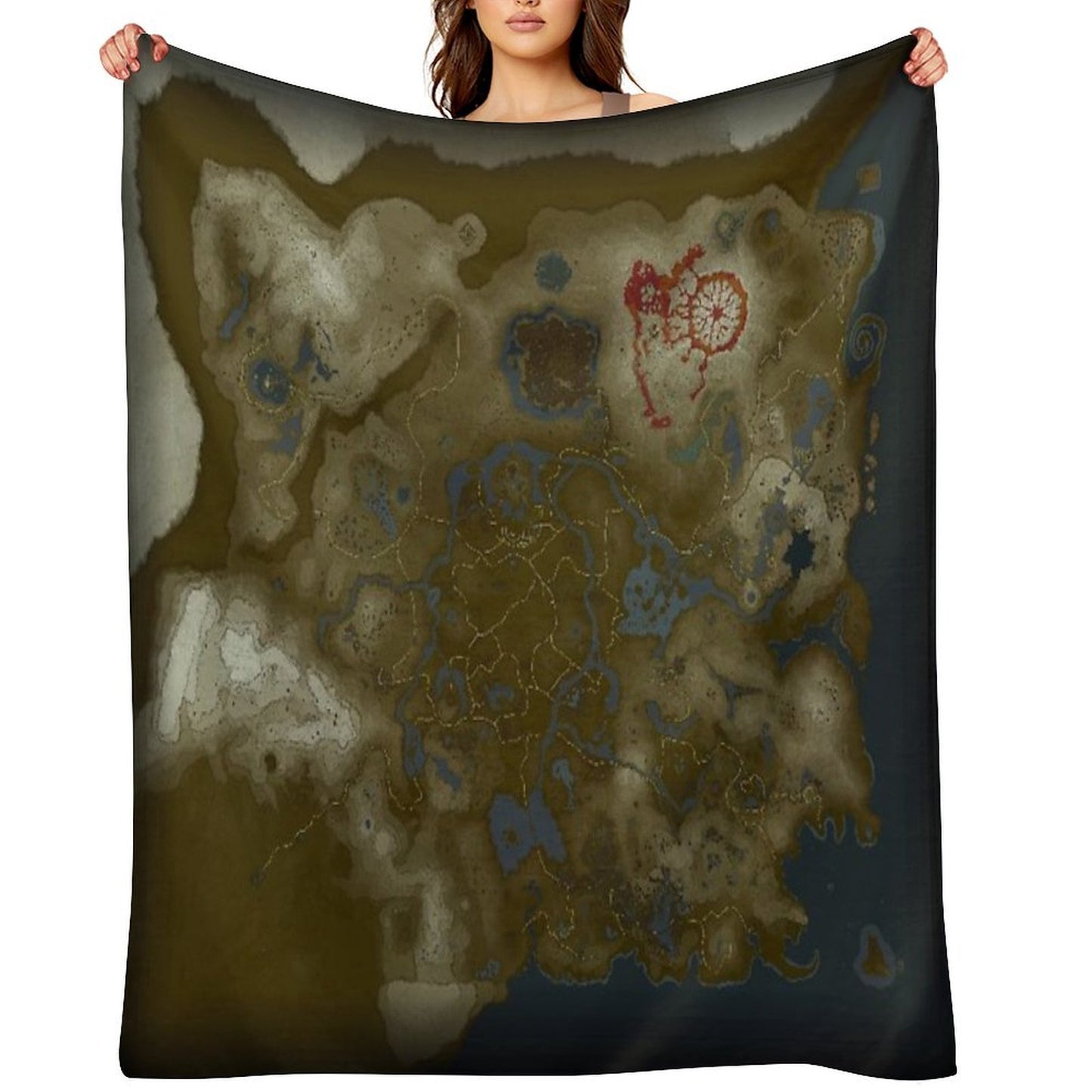 LoZ BOTW Map Shrink-resistant Throw Blanket