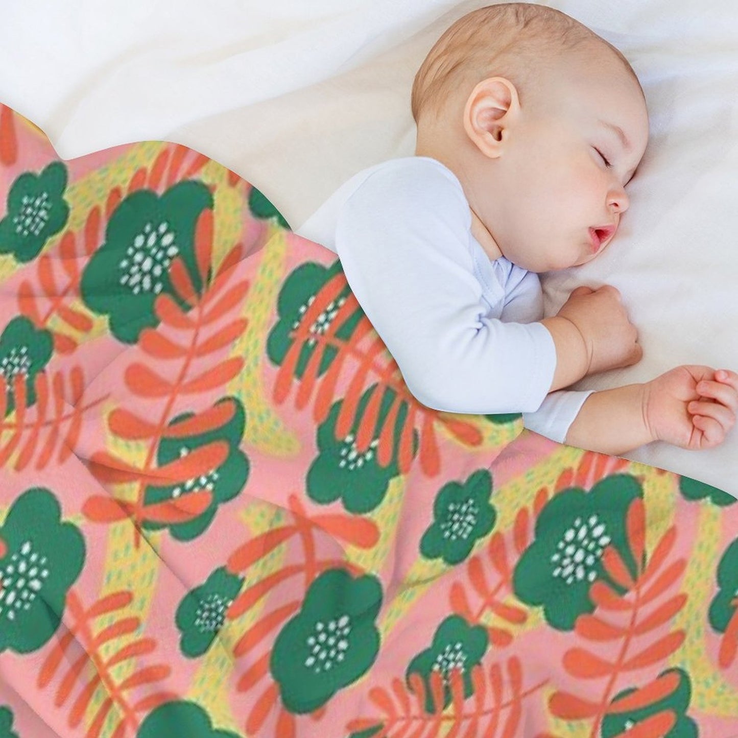 Bright Florals Wrinkle-free Throw Blanket