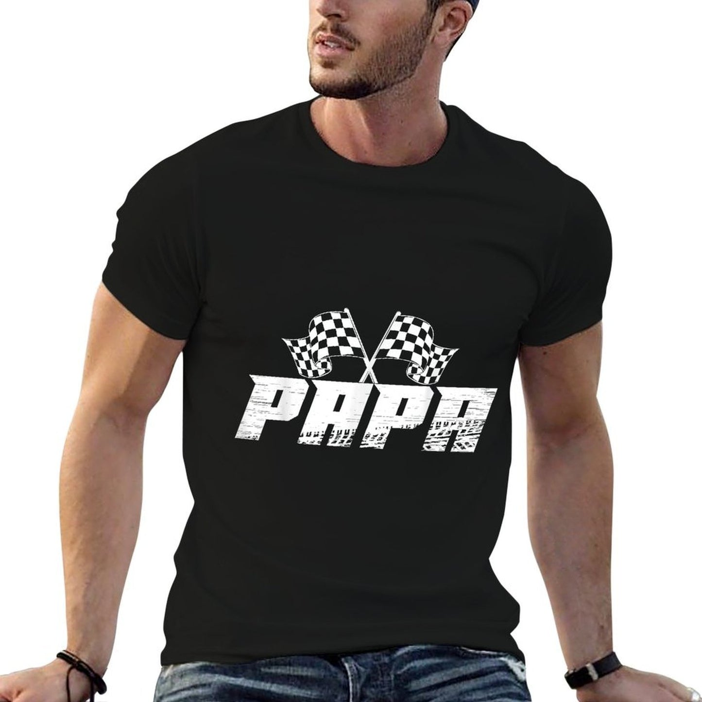 Papa Pit Crew Family Racing Birthday Race Car Relaxed-fit T-Shirt