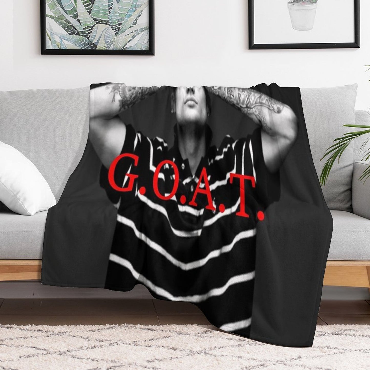 Kerser Rapper Goat Eshay Plush Throw Blanket