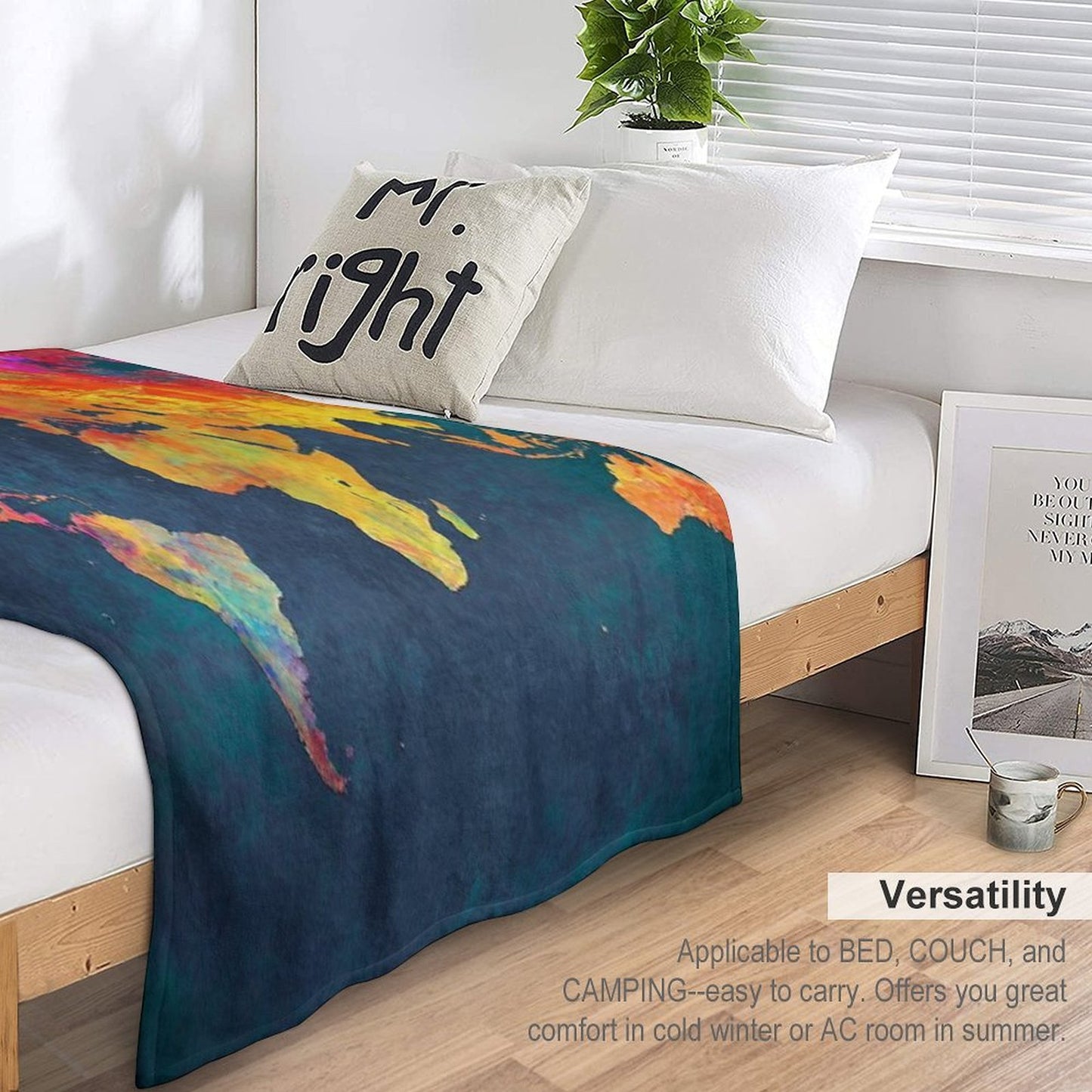 World Map Gift-ready Throw Blanket