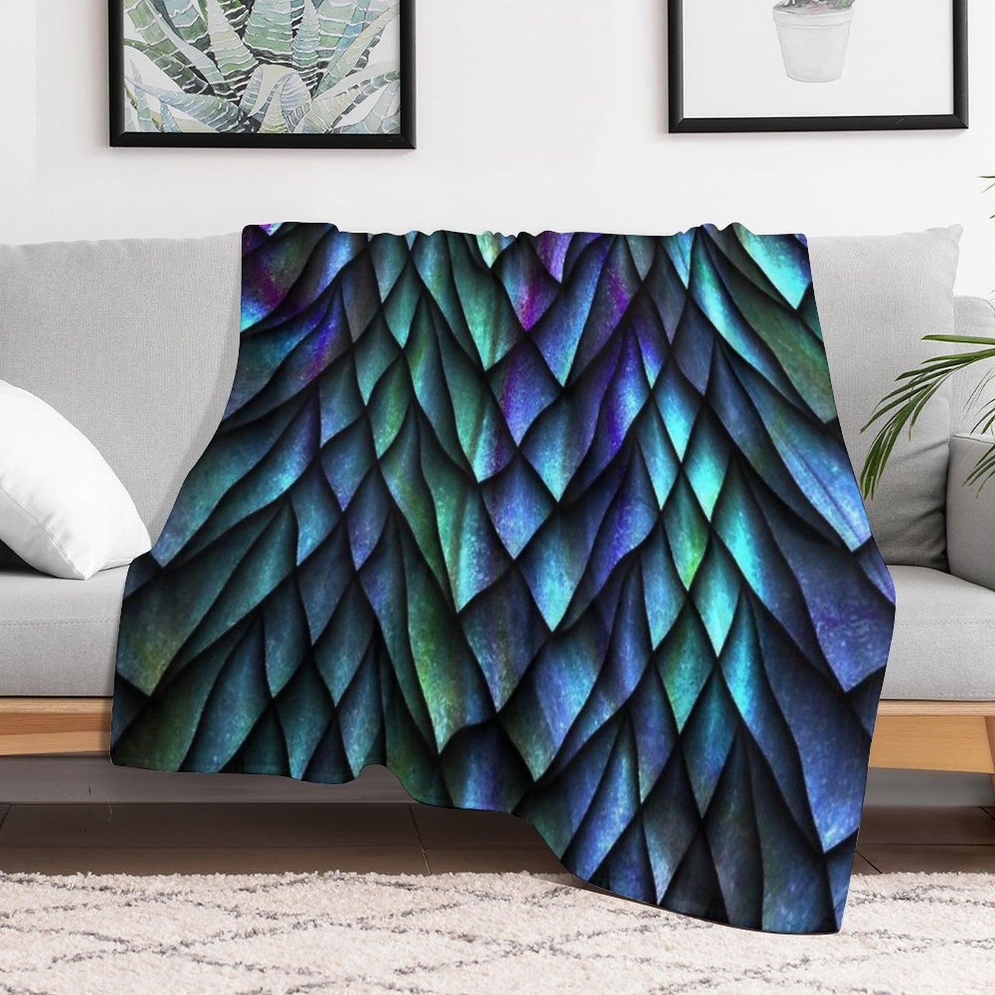 Dragon Scales Anti-pilling Throw Blanket