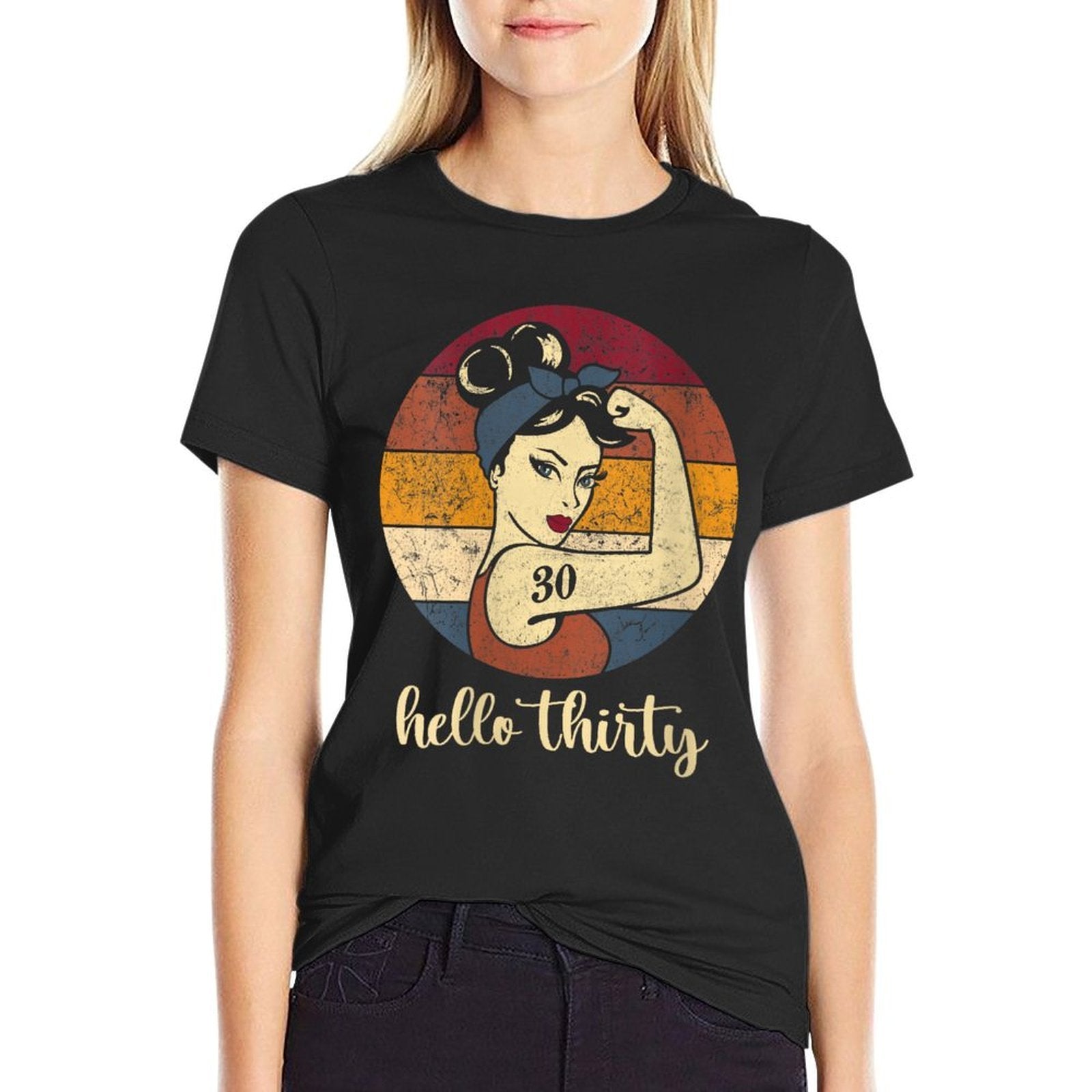 Womens Hello Thirty 30th Birthday Gifts Women Funny Hello 30  Soft T-Shirt