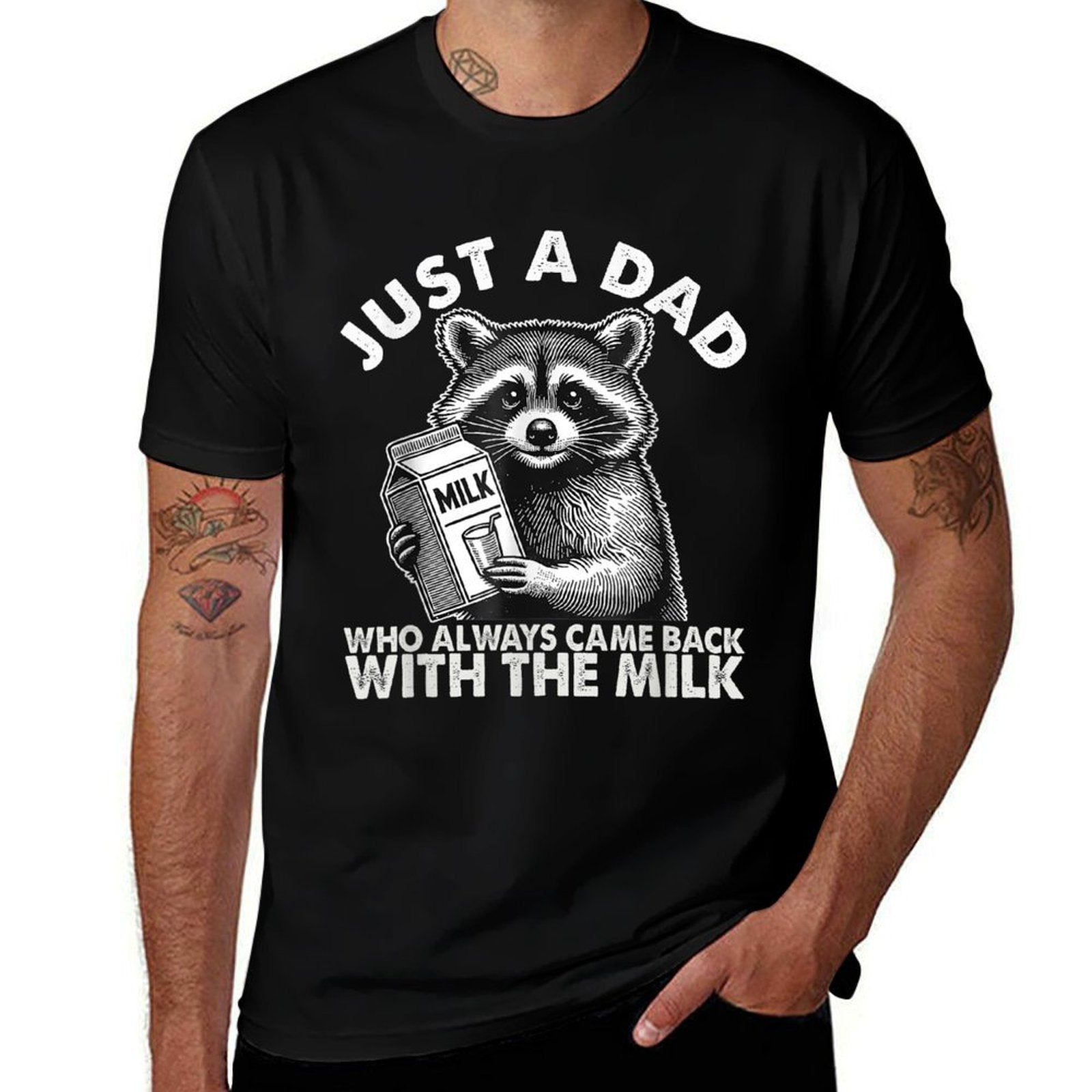 Just A Dad Who Always Came Back With The Milk Father's Day  Breathable T-Shirt